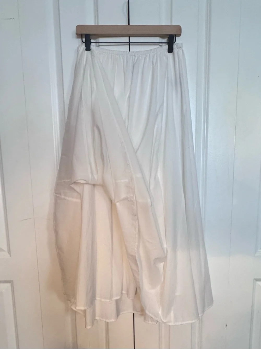 Jason Wu Quiet luxury White 100%Cotton Maxi Skirt Size M Elastic Waist